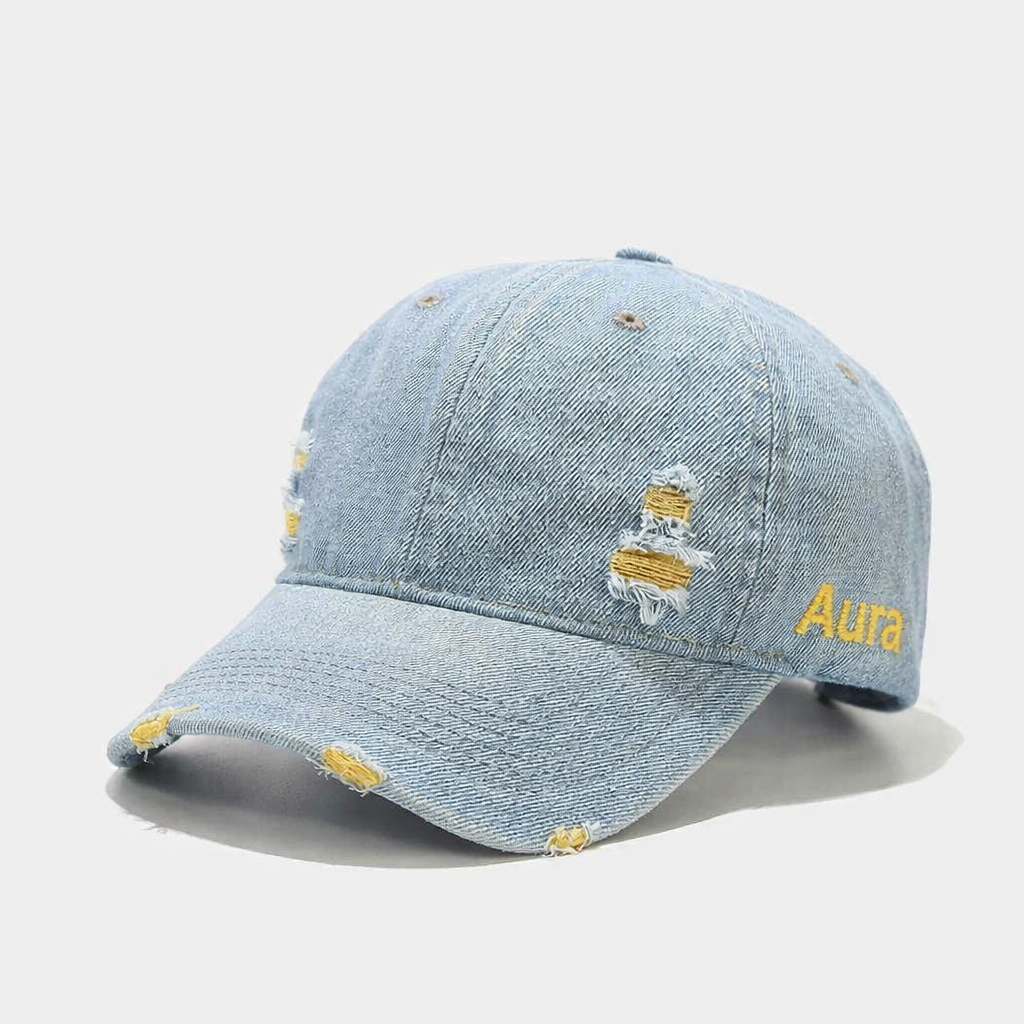 Aura - Vintage Washed Denim Unisex Street Snapback Cap