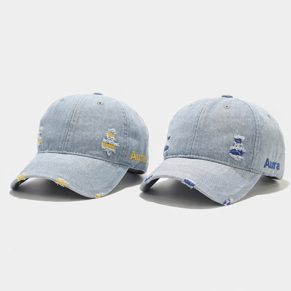 Aura - Vintage Washed Denim Unisex Street Snapback Cap