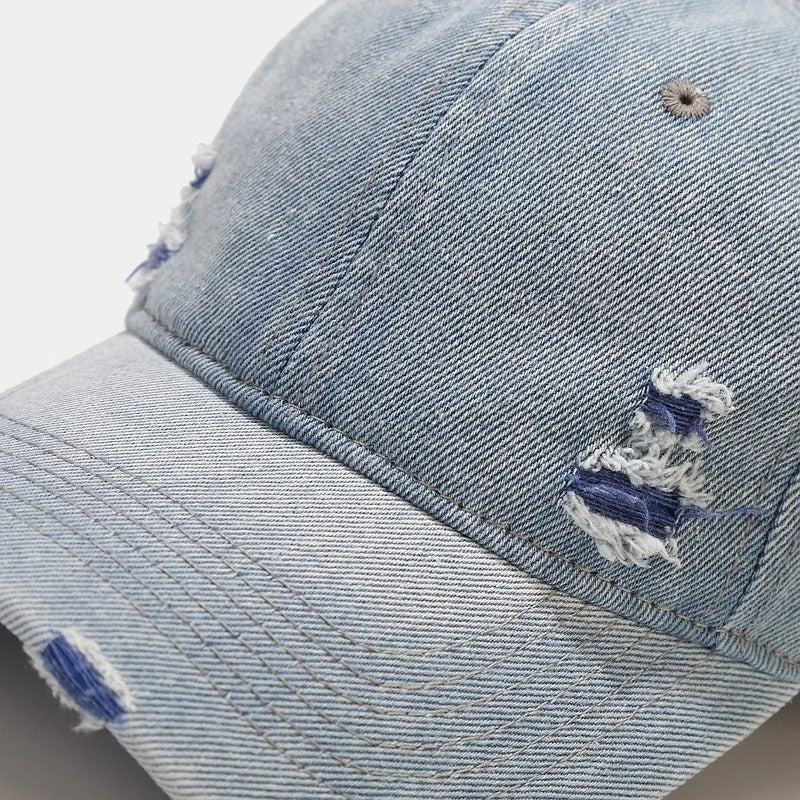 Aura - Vintage Washed Denim Unisex Street Snapback Cap