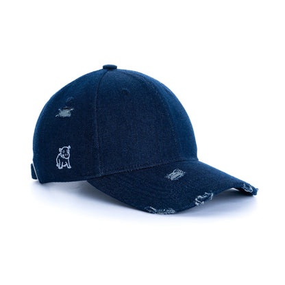 Distressed Denim Cap – Vintage Washed Streetwear Baseball Hat