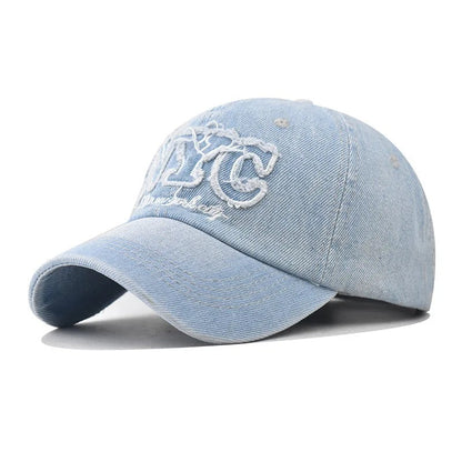 Vintage Washed Denim Cap – Minimal Retro Street Baseball Hat